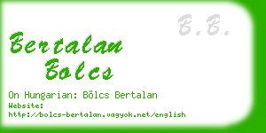 bertalan bolcs business card